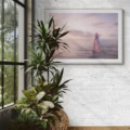 Out of the Darkness, 40x30 inches, with a white mount and thin wooden frame